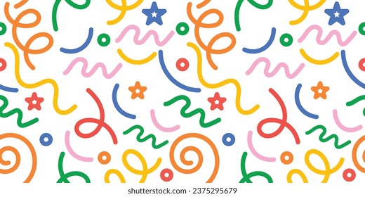  ilustración vectorial de doodle de línea colorida sin inconvenientes 