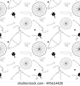 seamless pattern with funky bicycles