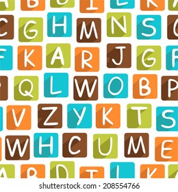 Seamless pattern with funny alphabet