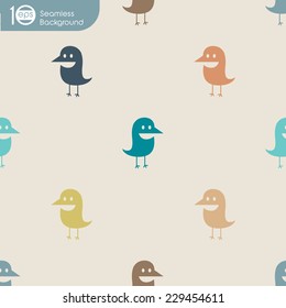 Seamless pattern of funny birds