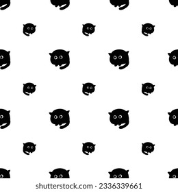 Seamless pattern with funny black cats	
