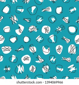 Seamless pattern with funny blobs. Colorful background for kids.