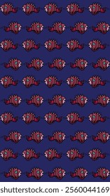 Seamless pattern with funny cartoon fishes