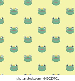 Seamless pattern with funny cartoon frogs.