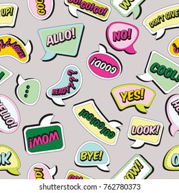 Seamless pattern with funny cartoon superhero elements.