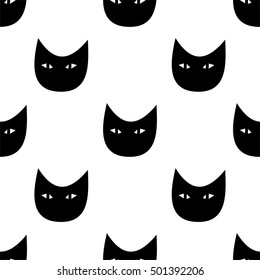 Seamless pattern with funny cats