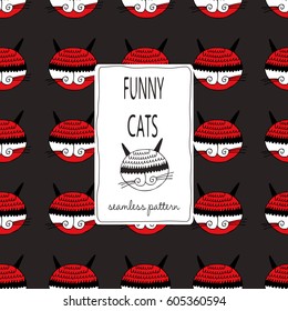 
Seamless pattern with funny cats. For the design of textiles for children's styles