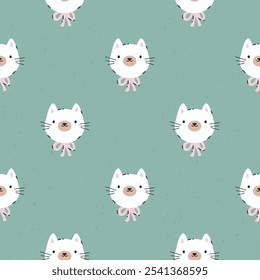 Seamless Pattern with Funny Cats. Playful and Quirky Feline Characters for Art and Design.