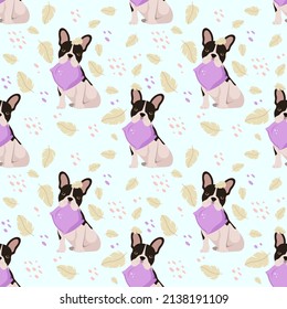 Patrón sin foco con perros graciosos. Diseño de caricaturas.
