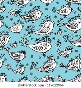 Seamless pattern with funny fishes for your design