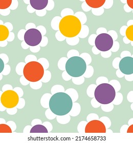 seamless pattern with funny flowers 