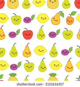 Seamless pattern with funny fruits for kids textile, wallpapers and gift wrap. Vector