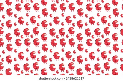 Seamless pattern with funny monsters. Cartoon 