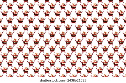Seamless pattern with funny monsters. Cartoon 
