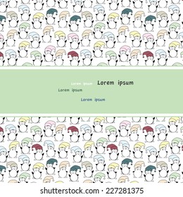Seamless pattern, funny penguins