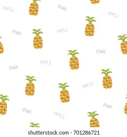 Seamless pattern of funny pineapple background. Ready for printing on textile and other seamless design.