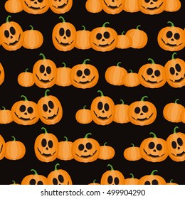 Seamless pattern with funny pumpkin. Halloween Party.