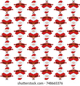 Seamless pattern with funny Santa Claus for Christmas background. Modern vector illustration in flat style.