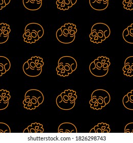 seamless pattern of funny skulls
