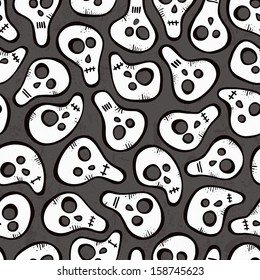 Seamless pattern with funny skulls. EPS 10 vector illustration.