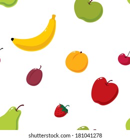 seamless pattern with funny vector fruits
