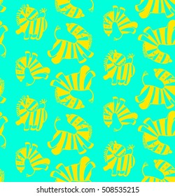 seamless pattern of funny zebras