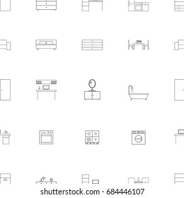 Seamless pattern of furniture. Vector illustration