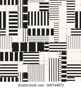 Seamless pattern with futuristic lines and dots. Abstract lines and dots seamless pattern.