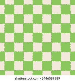 Nahtloses Muster mit Fuzzy Green Schachbrett