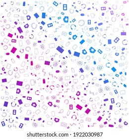 Seamless Pattern With GADGET ICON Stock Vector, in gradient color and white background with mini doodle (icon). Vector Illustration
