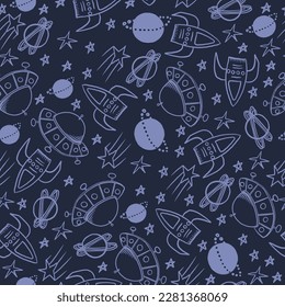 Seamless pattern with galaxy.  Background for textile, fabric, stationery, clothes, accessories and other designs.