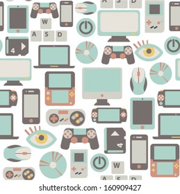seamless pattern with game icons