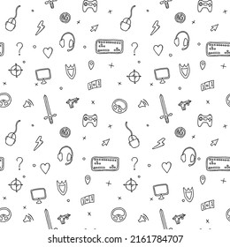 seamless pattern with gaming icons. gaming vector icons