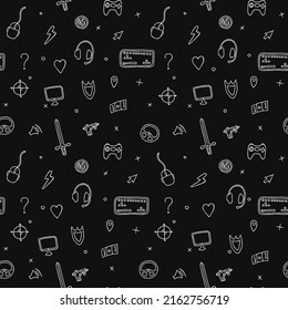 seamless pattern with gaming icons. gaming vector icons