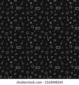 seamless pattern with gaming icons. gaming vector icons