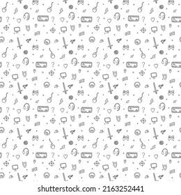 seamless pattern with gaming icons. gaming vector icons