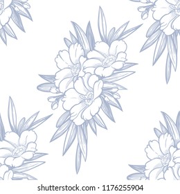 Seamless pattern with garden flower background.