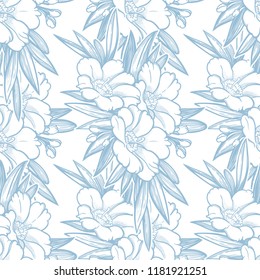 Seamless pattern with garden flower background.