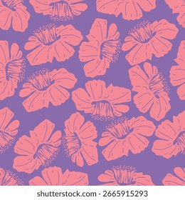Seamless pattern with garden flower background.