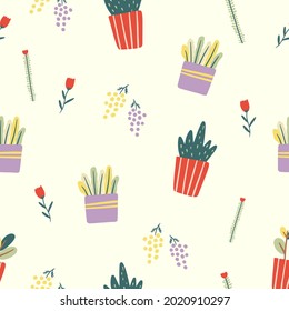 Seamless Pattern. Garden flower, plants ,botanical ,seamless pattern vector design for fashion,fabric,wallpaper and all prints on soft yellowbackground color. Cute pattern in small flower. Small color