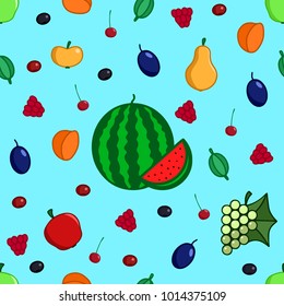 Seamless pattern of garden fruit vector illustration 