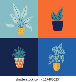 Patrón sin fisuras con herramientas de jardinería y macetas. Ilustración vectorial de Elementos de jardinería. Hermosa impresión con plantas caseras.