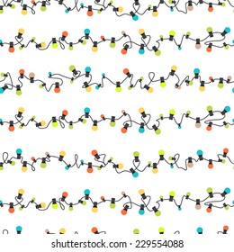 Seamless pattern with garlands merry Christmas. Vector illustration