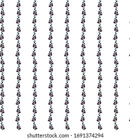 Seamless pattern with garlands of red rose buds. Vector texture in red, green and white colors.
Print for textiles, fabrics, backgrounds, accessories, wrapping paper, wallpaper.