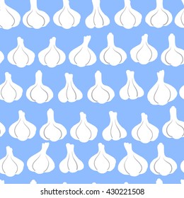 Seamless pattern with garlic. Vector illustration