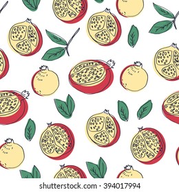 Seamless pattern with Garnet. Simple delicate ornament. Hand Drawn doodles. Wedding, anniversary, birthday, Valentin's day, party invitations.