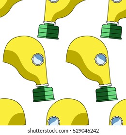Seamless pattern of the gas masks