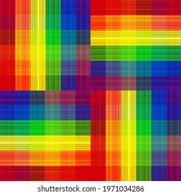 Seamless pattern with gay rainbow flag. LGBT pride symbol. Design element for fabric, banner, wallpaper or gift wrap. Pride month.