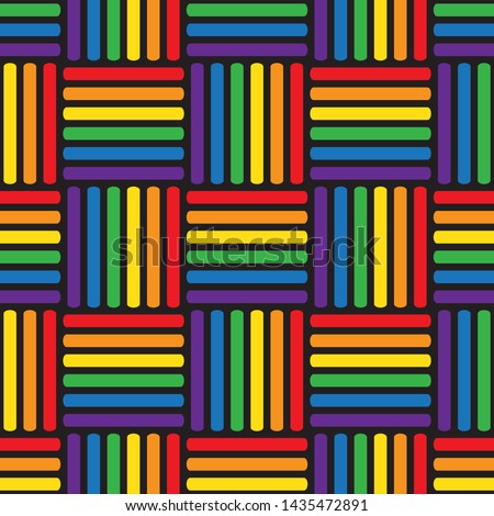 Seamless pattern with gay rainbow heart. LGBT pride symbol. Design element for fabric, banner, wallpaper or gift wrap.