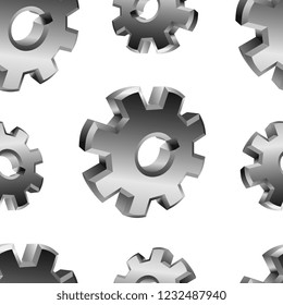 Seamless pattern of gear wheels of different size. Creative design for websites and business